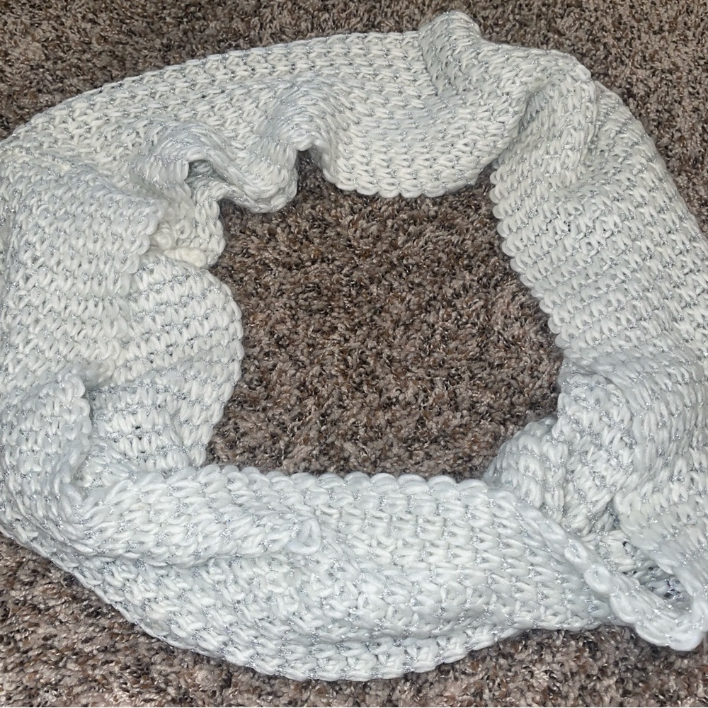 White Sparkle Infinity Scarf